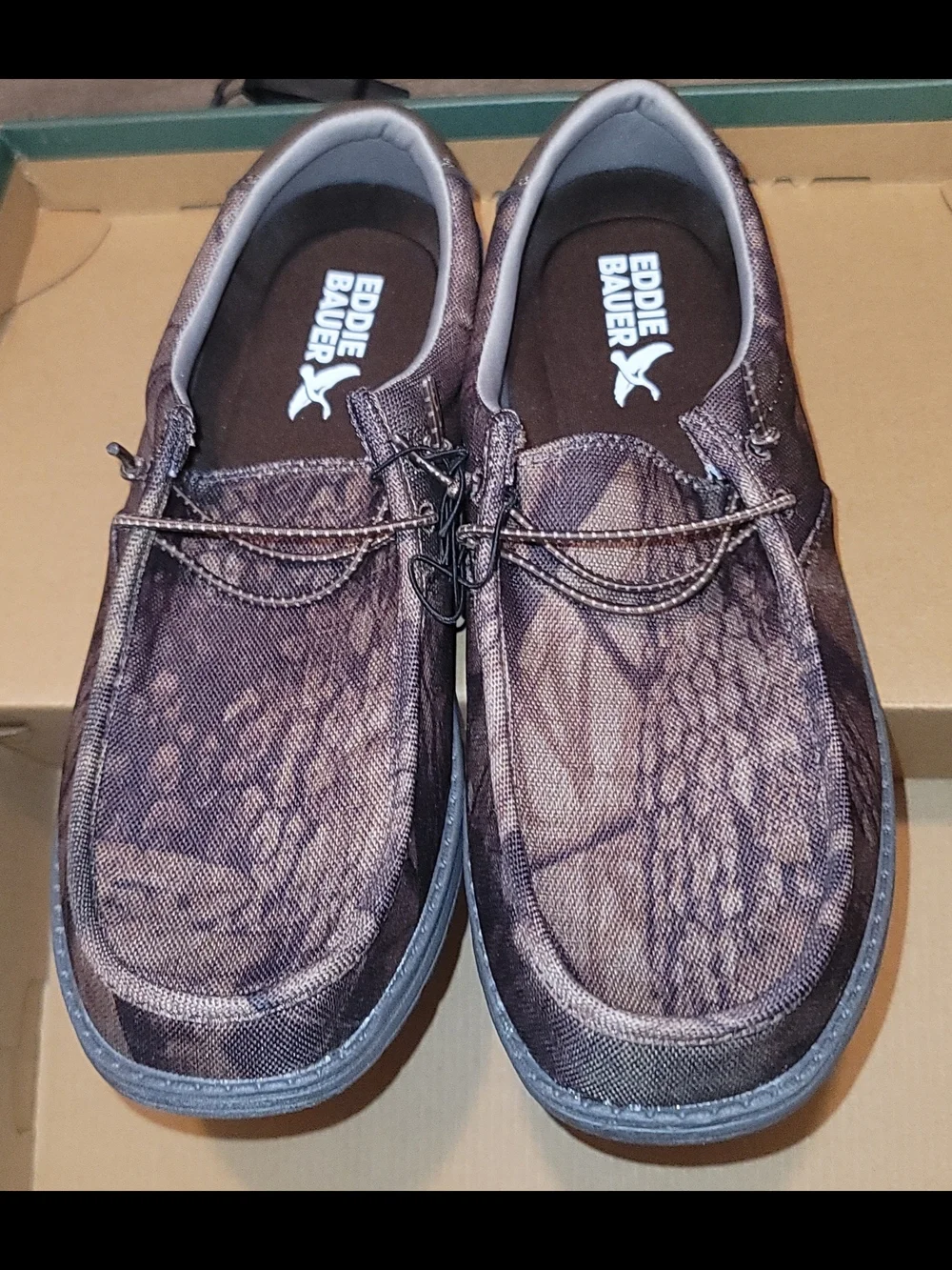 Eddie Bauer Men’s Lace Up Loafers Slip On Moccasin Camo Size 10
